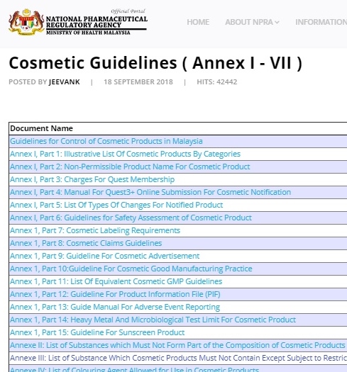 Cosmetic Guidelines